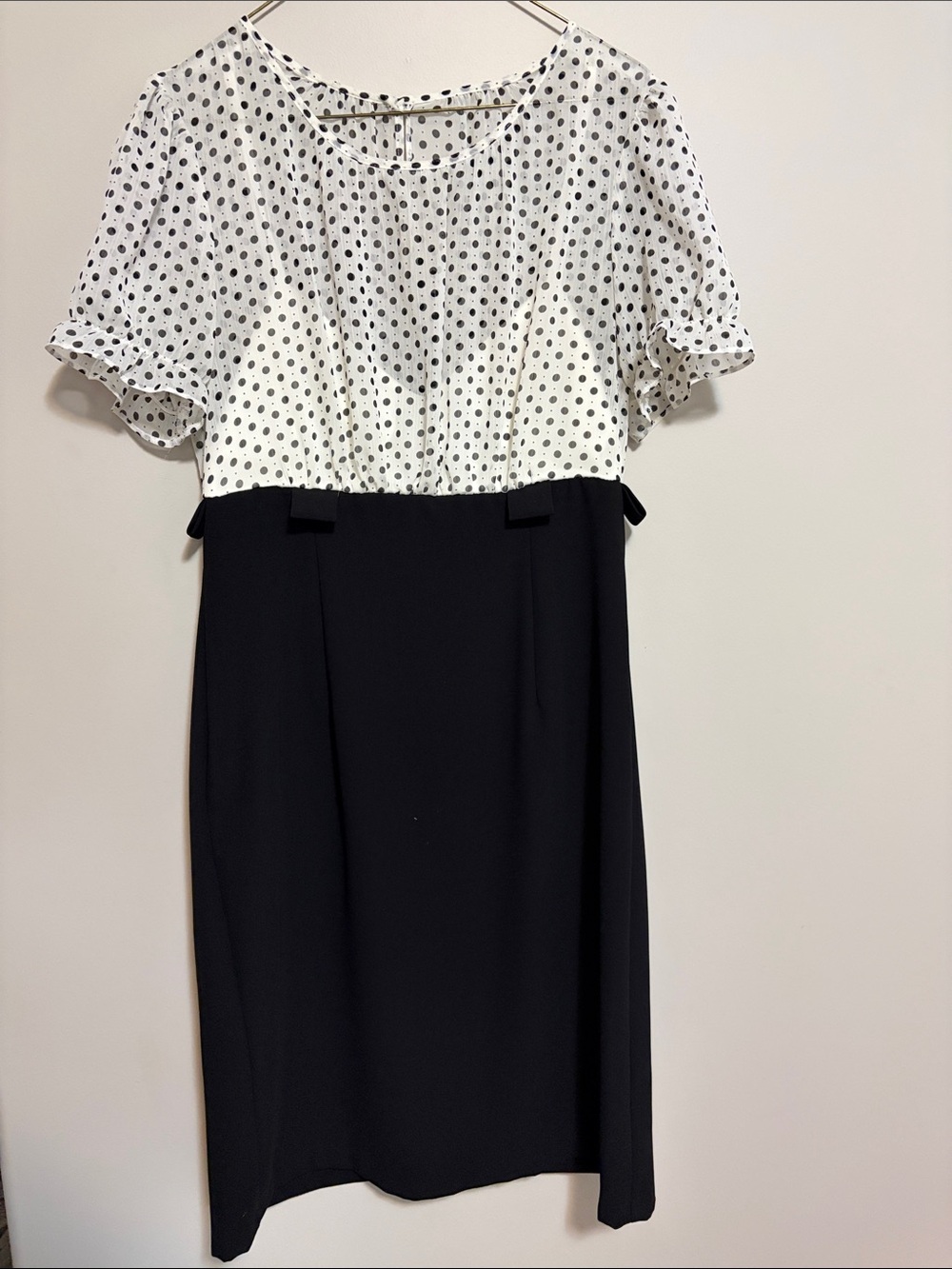 connected apparel Black & White Polka Dot Midi Dress